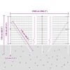 vidaXL Zaun mit Pfosten Grau 1,2 x 25 m Stahl und PVC