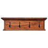 vidaXL Wandgarderobe 70x10x20 cm Teak Massivholz