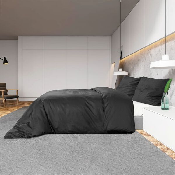 vidaXL Bettwäsche-Set Schwarz 200x220 cm Baumwolle