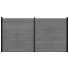 vidaXL zaunset 353 x 186 cm WPC und Aluminium Grau