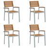 vidaXL Gartenstuhl 4 pcs Braun 56 x 57 x 87 cm Massivholz Akazie