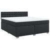 vidaXL Boxspringbett mit Matratze Schwarz 180x200 cm Kunstleder