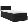 vidaXL Ottoman-Bett mit Matratze & LEDs Schwarz 90x200 cm Samt