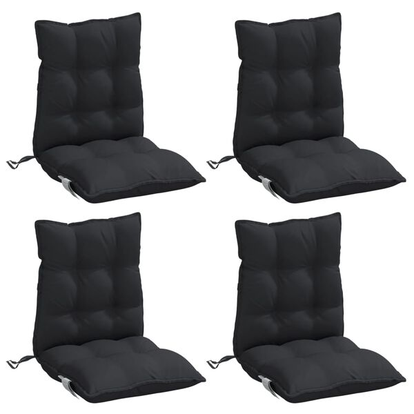 vidaXL Niedriglehner-Auflagen 4 Stk. Schwarz Oxford-Gewebe