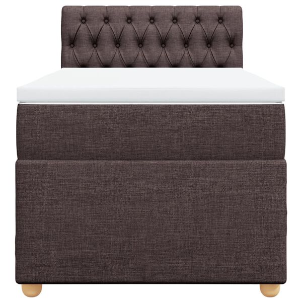 vidaXL Boxspringbett mit Matratze Dunkelbraun 90x190 cm Stoff