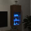 vidaXL TV-Schrank mit LED-Leuchten Braun Eichen-Optik 40,5x30x90 cm