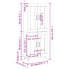 vidaXL Highboard Betongrau 69,5x34x180 cm Holzwerkstoff