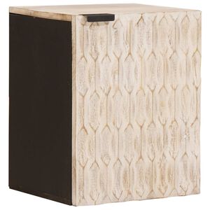 vidaXL Badezimmer H&auml;ngeschrank Wei&szlig; 38 x 33 x 48 cm Massivholz Mango