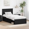 vidaXL Bettrahmen mit Kopfteil Schwarz 90 x 200 cm Holzwerkstoff