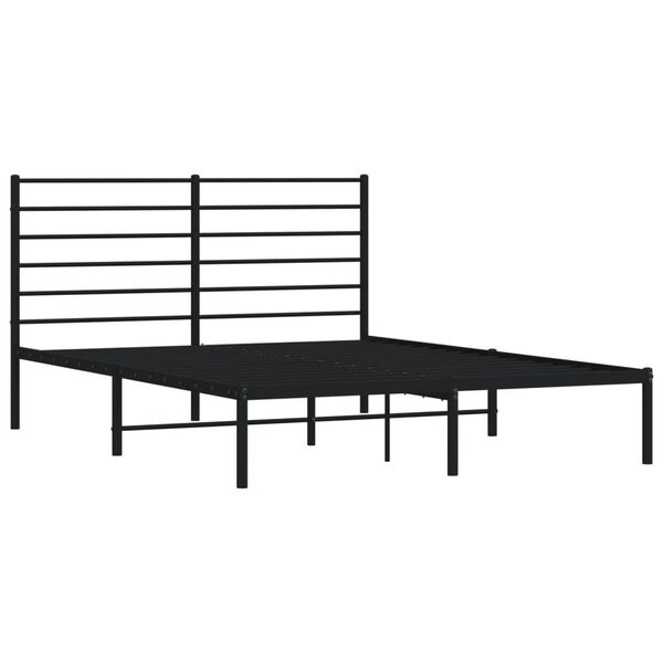 vidaXL Bettgestell mit Kopfteil Metall Schwarz 140x200 cm
