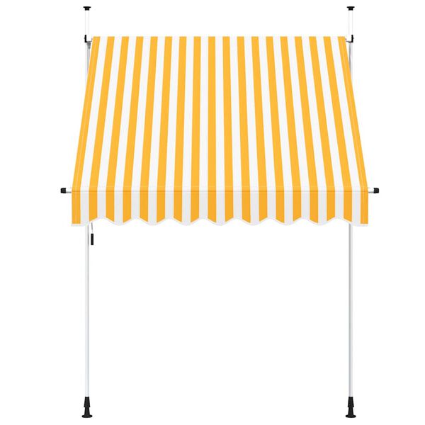 vidaXL Einziehbare Markise Handbetrieben 200 cm Orange/Wei&szlig; Gestreift
