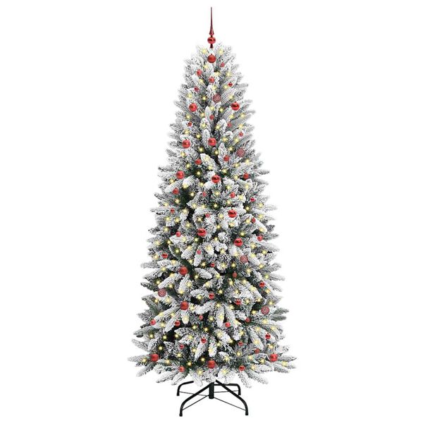vidaXL K&uuml;nstlicher Weihnachtsbaum mit 300 LEDs mit St&auml;nder Wei&szlig; 240 cm