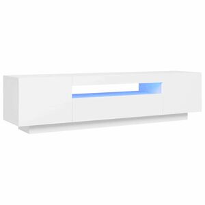 vidaXL TV-Schrank mit LED-Leuchten Wei&szlig; 160x35x40 cm