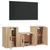 vidaXL 3-tlg. TV-Schrank-Set Sonoma-Eiche Holzwerkstoff