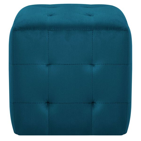vidaXL Nachttische 2 Stk. Blau 30&times;30&times;30 cm Samtstoff