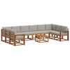 vidaXL Outdoor-Sofagarnitur mit Kissen 11 pcs Nat&uuml;rlich und Hellgrau