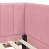 vidaXL Eckbettgestell mit Matratze mit Kopfteil Rosa 90 x 200 cm Samt