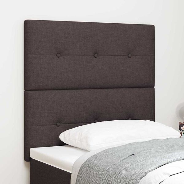 vidaXL LED Kopfteil mit LED-Lichtleisten Dunkelbraun 80 cm Polyester