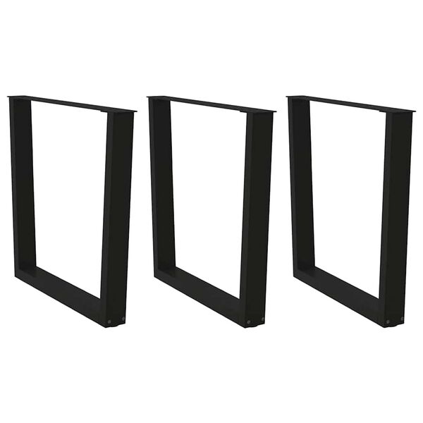 vidaXL Esstisch Beine V-Form 3 St&uuml;ck Schwarz 80x(72-73,3) cm Stahl