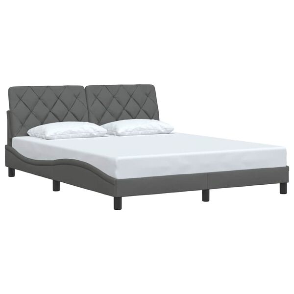 vidaXL Bettgestell ohne Matratze Dunkelgrau 160x200 cm Stoff