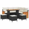 vidaXL Gartensofa-set mit Kissen 9 pcs Schwarz und Creme Poly-Rattan