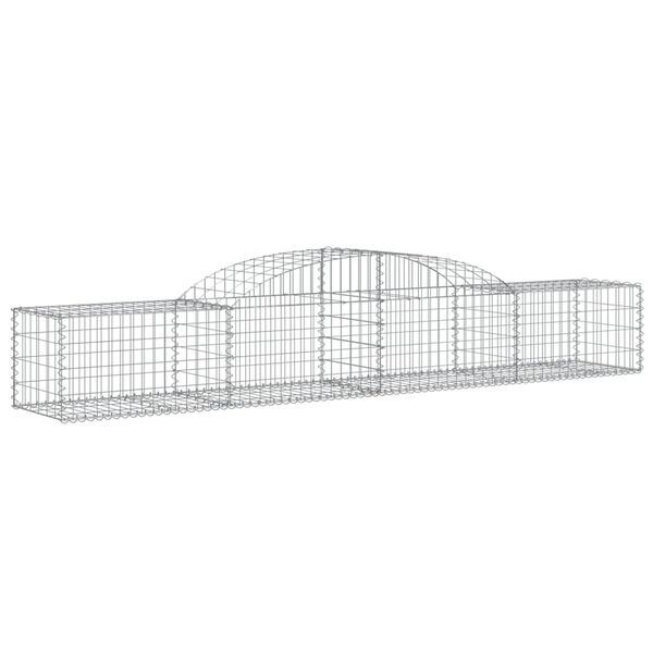 vidaXL Gabionen mit Hochbogen 12 Stk. 300x50x40/60 cm Verzinktes Eisen