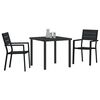 vidaXL Garten Essgruppe 3 pcs Schwarz Pulverbeschichteter Stahl