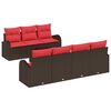 vidaXL Gartensofa-set mit Speicher 8 pcs Beige und Rot Poly-Rattan