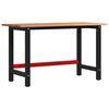 vidaXL Werkbank Hellbraun 140x60x81,5 cm Massivholz Eiche