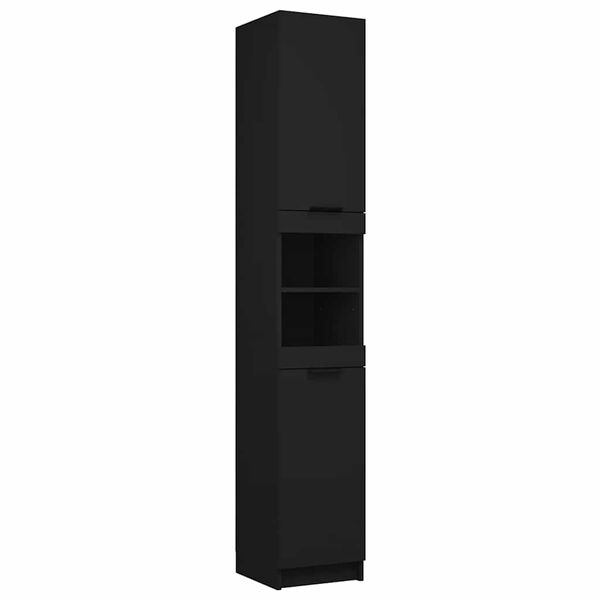 vidaXL Badschrank Schwarz 32x34x188,5 cm Holzwerkstoff