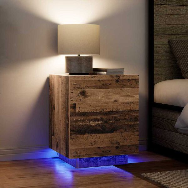 vidaXL Nachttisch mit Schubladen Altholz 45 x 40 x 55 cm Holzwerkstoff
