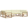 vidaXL Outdoor-Sofagarnitur 6 stk. Wei&szlig; und Creme