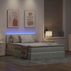 vidaXL Bett mit Stauraum und LED Hellgrau 140 x 190 cm Samt