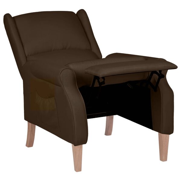 vidaXL Relaxsessel Verstellbar Dunkelbraun Stoff