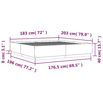 vidaXL Bettgestell Braun Eichen-Optik 180x200 cm Holzwerkstoff