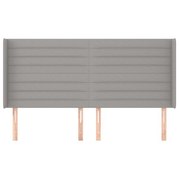 vidaXL Kopfteil mit Ohren Hellgrau 163x16x118/128 cm Stoff