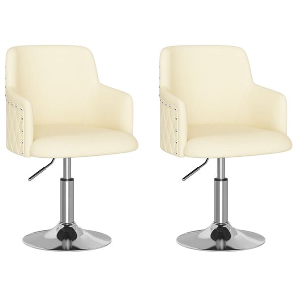 vidaXL Esszimmerst&uuml;hle 2 Stk. Creme Stoff