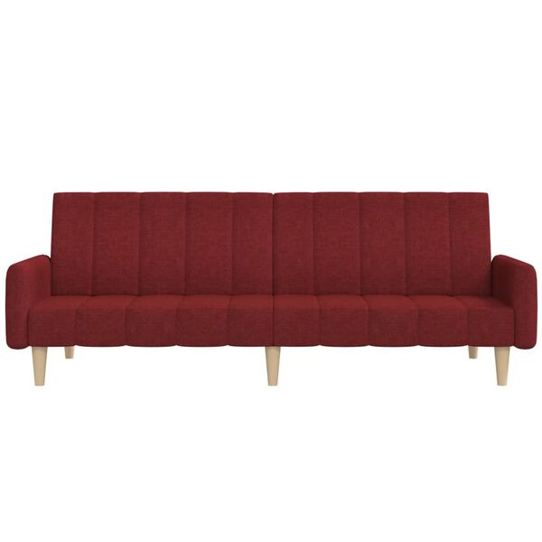 vidaXL Schlafsofa 2-Sitzer Weinrot Stoff