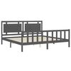 vidaXL Massivholzbett mit Kopfteil Grau 200x200 cm