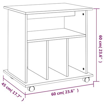 vidaXL Rollschrank Braun Eichen-Optik 60x45x60 cm Holzwerkstoff