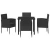 vidaXL Garten Essgruppe mit Kissen 5 pcs Schwarz Poly-Rattan