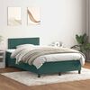 vidaXL Boxspringbett mit Matratze Dunkelgr&uuml;n 120x220 cm Samt