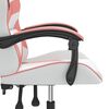 vidaXL Gaming-Stuhl Drehbar Wei&szlig; und Rosa Kunstleder
