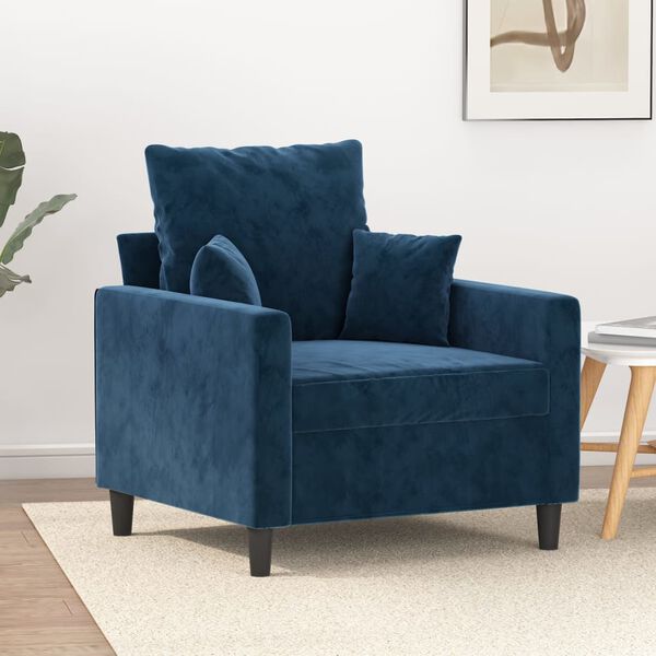 vidaXL Sessel Blau 60 cm Samt