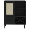 vidaXL Highboard SENJA Rattan-Optik Schwarz 90x40x112 cm Kiefernholz
