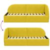 vidaXL Eckbettgestell Gelb 90 cm x 190 cm Polyester und Sperrholz