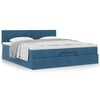 vidaXL Ottoman-Bett mit Matratze Dunkelblau 160x200 cm Samt
