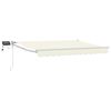 vidaXL Manuelle Gelenkarmmarkise mit LEDs Creme und Wei&szlig; 3,5 x 2 m
