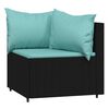 vidaXL 3-tlg. Garten-Lounge-Set mit Kissen Schwarz Poly Rattan