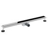 vidaXL Duschabfluss mit Glasabdeckung Schwarz 100 cm Edelstahl 304